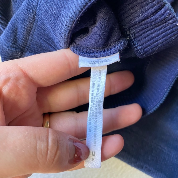 Aerie Blue velour Ribbed Yoga Sports Bra (Size: M) - Picture 4 of 4